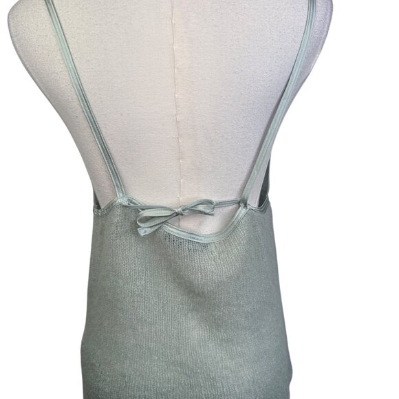 ZARA Sage Green Medium Satin & Knit Reversible Camisole With Tie Back Detail - Picture 2 of 14